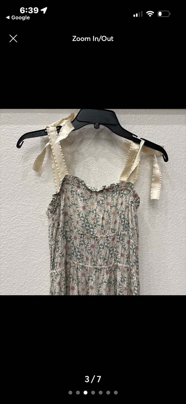 Lily Rose Floral Print Smocked Tie Strap Maxi Dress Sz Small